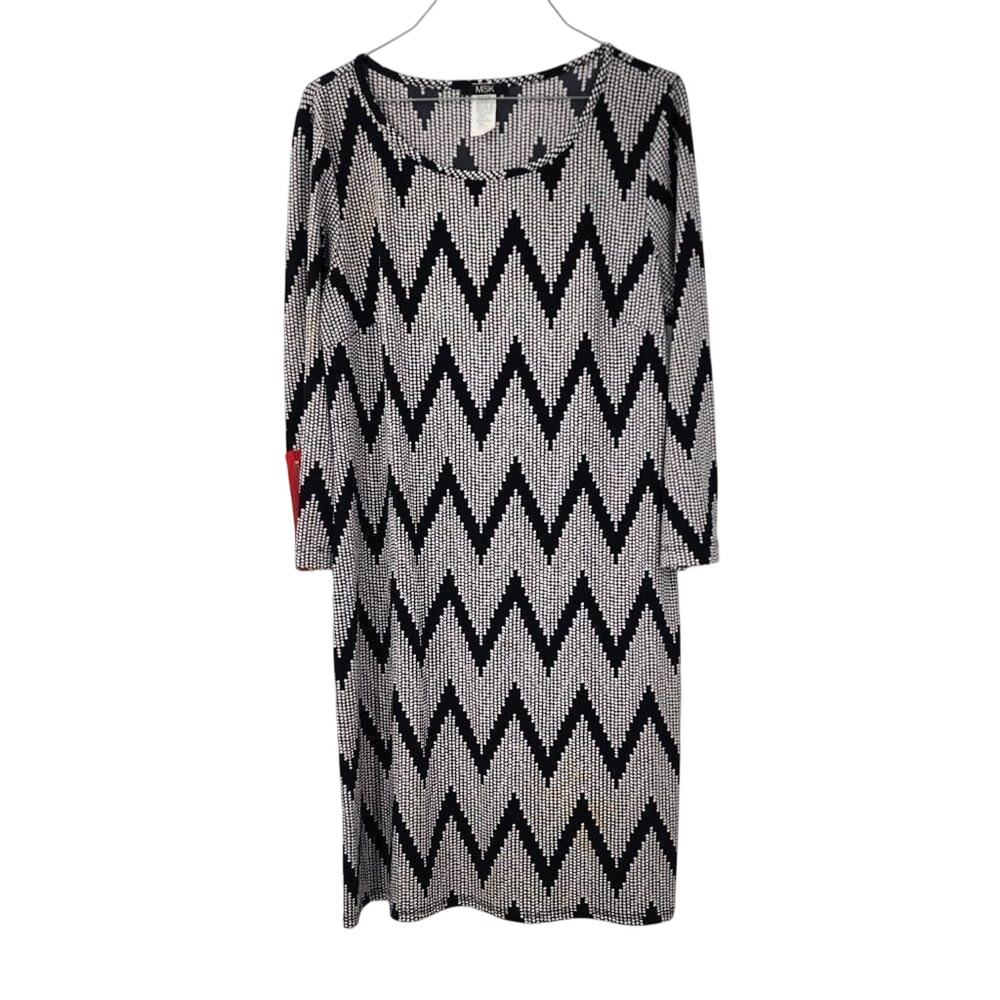 MSK Chevron Dress Womens Size Medium M